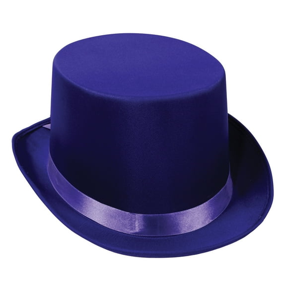 Purple Satin Sleek Top Hat, OSFM (1/Pkg)