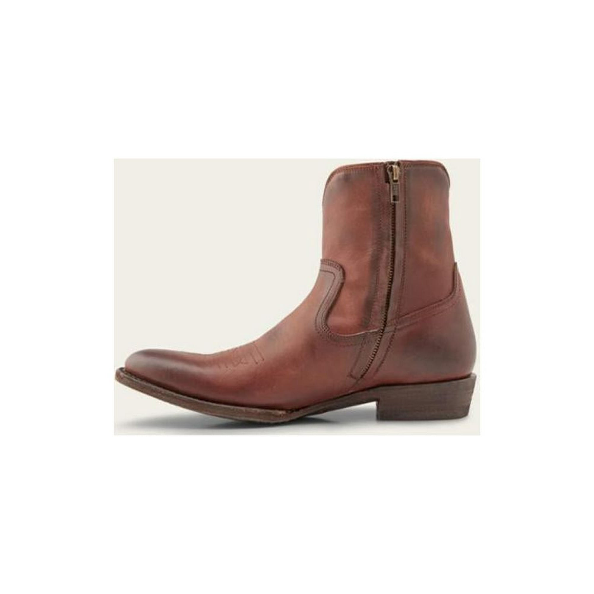 Frye Mens AUSTIN INSIDE ZIP COGNAC SHORT BOOT Walmart