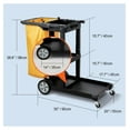 thumbnail image 5 of Cleaning Cart 3-Shelf Commercial Janitorial Cart, 200lbs Capacity, 25 Gallon PVC Bag, 47 x 20 x 38.6in, Yellow & Black Housekeeping Cart, 5 of 7