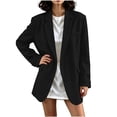 thumbnail image 5 of Homenesgenics Jackets for Women 2026 Long-Sleeve Lapel Minimalist Blazer for Spring/Fall Black M, 5 of 5