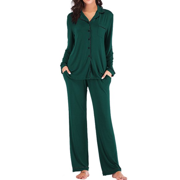 Gift TIMIFIS Women Fleece Pajama Sets Long Sleeve Tops and Pants PJs Sets Joggers Plush Loungewear Sleepwear pring/Summer
