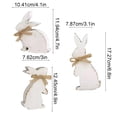 thumbnail image 3 of Easter Decorations, Cute Wooden Rabbit Ornaments, 3 Piece Set Holiday Tabletop Decoration for Spring Festive Atmosphere, 3 of 6