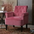 thumbnail image 3 of Canddidliike Modern Exquisite Armchair, High Back Upholstered Seat - Pink, 3 of 9