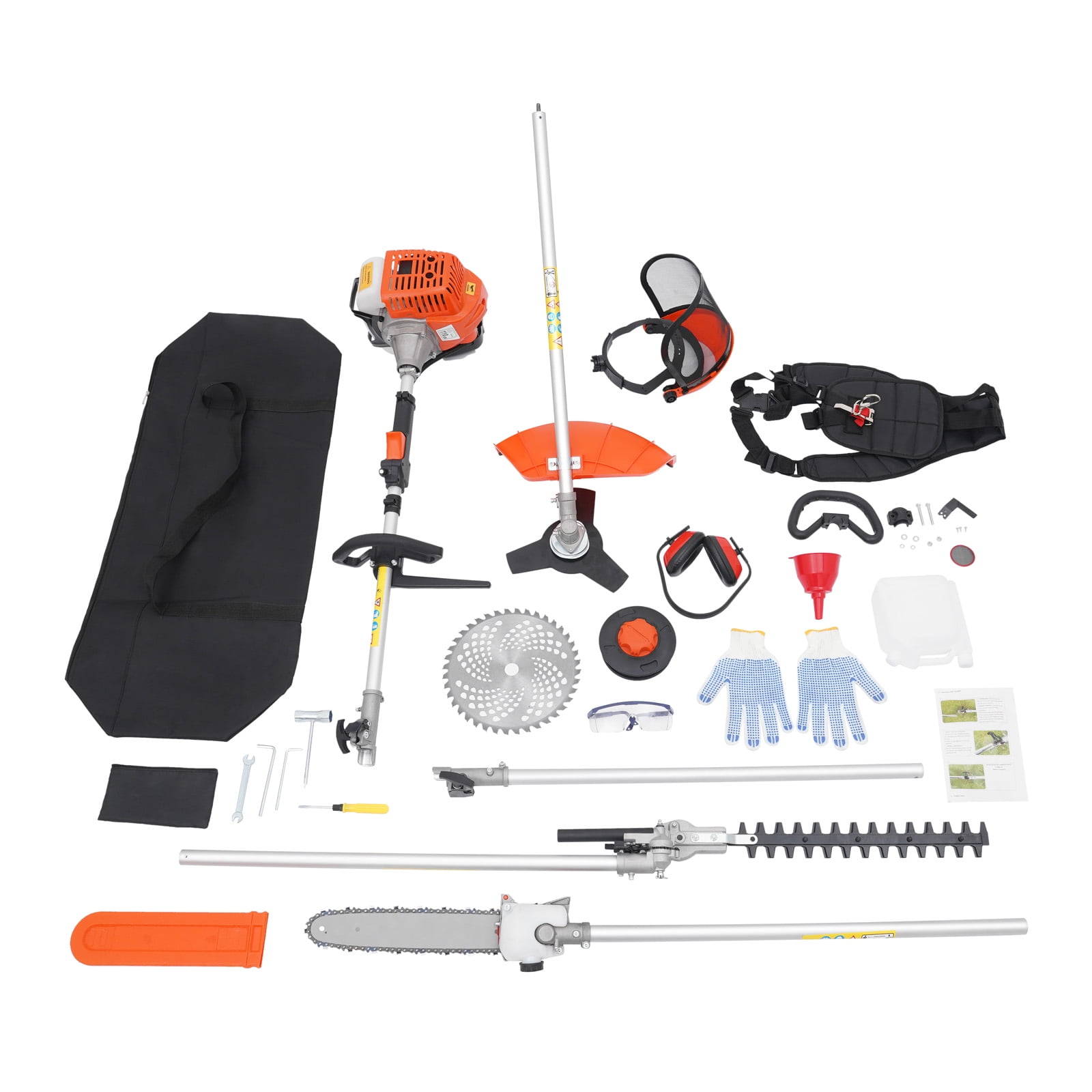 TFCFL 52cc 5-in-1 Multi-Functional Trimming Tool Two-stroke 2.3HP Trimming Tool Multifunctional Gas Hedge Trimmer for Yards Gardens Farms