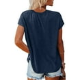 thumbnail image 5 of Fgnfyis Womens Tops Women Cap Sleeve Summer Casual O Neck Solid Color T Shirts Loose Fit Blouse Short Sleeve T Shirts for Women BU1_001 M, 5 of 7