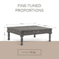 thumbnail image 5 of Maven Lane Emin Handmade Heritage Wooden Rectangular Coffee Table, Grey Finish, 5 of 6