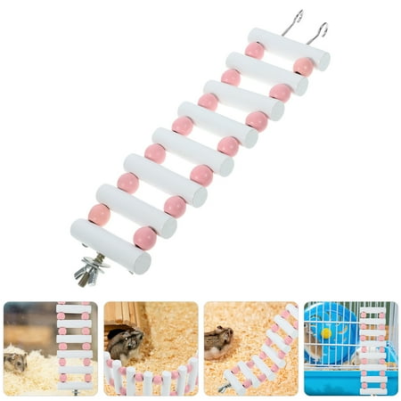 UPKOCH 1Set Hamster Ladder Toy Pink Wooden Small Animals Training Tool 11.8X2.4X0.5in