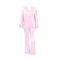 thumbnail image 4 of Sexy Pajama Sets – Satin Pajamas for Women Set & Lounge Sets Women Long Tops Long Set 2 Sleeve Piece Sleepwear Pants Women Suits Sets, 4 of 4