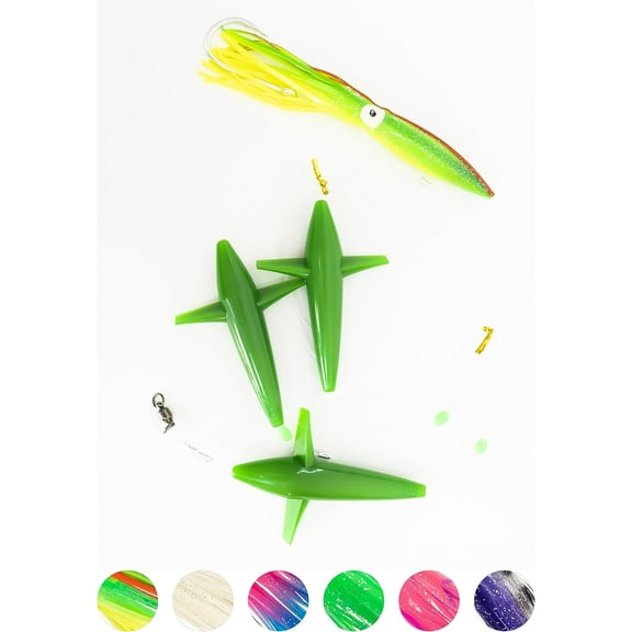 BLUEWING Fishing Daisy Chain Big Game Daisy Bird Bulb Squid Trolling Bird Tuna Lures Fishing Teasers for Marlin Sailfish Fishing