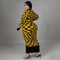 thumbnail image 2 of AURA Plus Size Plaid Print Maxi Dress Crewneck Long Sleeve Patchwork Elegant Sweet Style Long Dress for Fall Winter, 2 of 6
