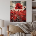 thumbnail image 2 of Designart "Flower landscape Scarlet Euphony I" Floral Print on Natural Pine Wood, 2 of 5