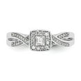 thumbnail image 4 of 14K White Gold Ring Band Engagement Diamond Square Round, Size 8, 4 of 7