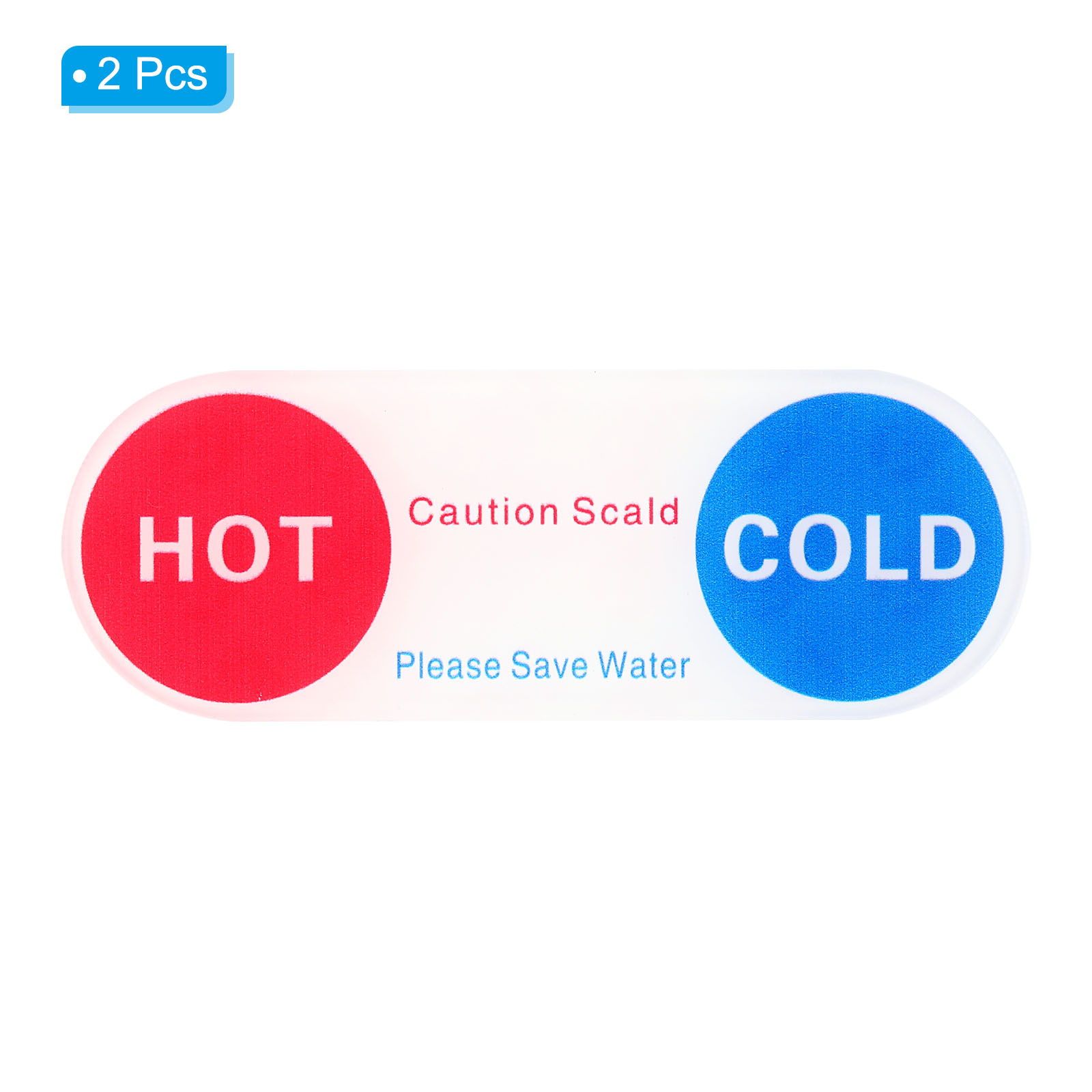 Uxcell Self Stick Hot/Cold Water Label Oval Waterproof Sticker Signs  Red/Blue 2 Pack 