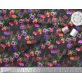 thumbnail image 2 of Soimoi Poly Georgette Fabric Leaves & Rose Floral Print Fabric by Yard 52 Inch Wide, 2 of 3