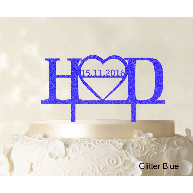 Monogram Personalized Cake Topper Custom Wedding Cake Topper Cake Decorations Color Option Available 5-7 Inches Wide