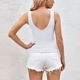 thumbnail image 5 of adviicd Débardeurs pour Femmes Débardeur Sans Manches Col Rond Côtelé Ajusté Basique Cami Tee Shirts Blanc,TG, 5 of 5