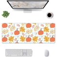 thumbnail image 2 of Pumpkin Leaf Large Mouse Pad for Desk XL Gaming Mouse Pad 31.5x11.8in Extended Desk Mat Non-Slip Base Desk Pad with Stitched Edge Computer Keyboard Mouse Mat Gaming Mousepad for Home Office, 2 of 6