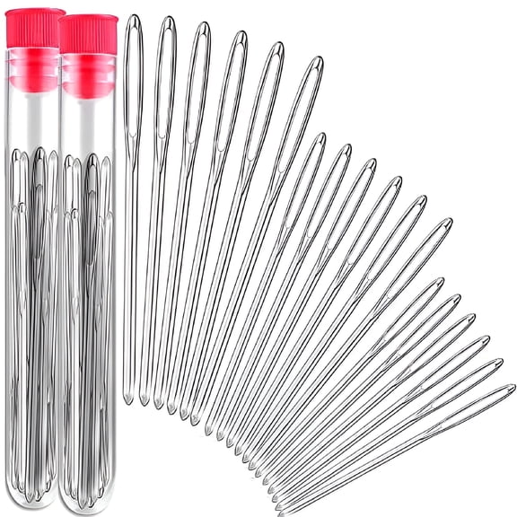 VANIDO 18-PCS Large Eye Blunt Needles,Stainless Steel Yarn Knitting Needles,Sewing Needles,Crafting Knitting Weaving Stringing Needles,Perfect for Finishing Off Crochet Projects (18 Pieces)