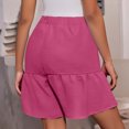thumbnail image 4 of RYRJJ Womens Casual Wide Leg Shorts Elastic High Waisted Cute Ruffle Hem Casual Summer Beach Shorts with Pockets(Hot Pink,M), 4 of 7