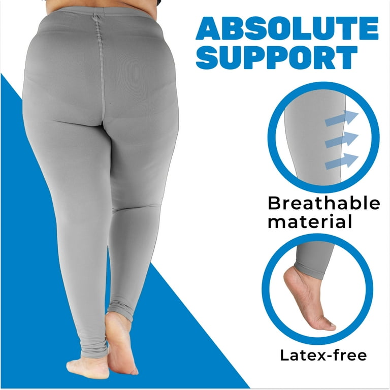 3XL Extra Wide Compression Leggings for Swelling 20-30mmHg - Grey, 3X-Large