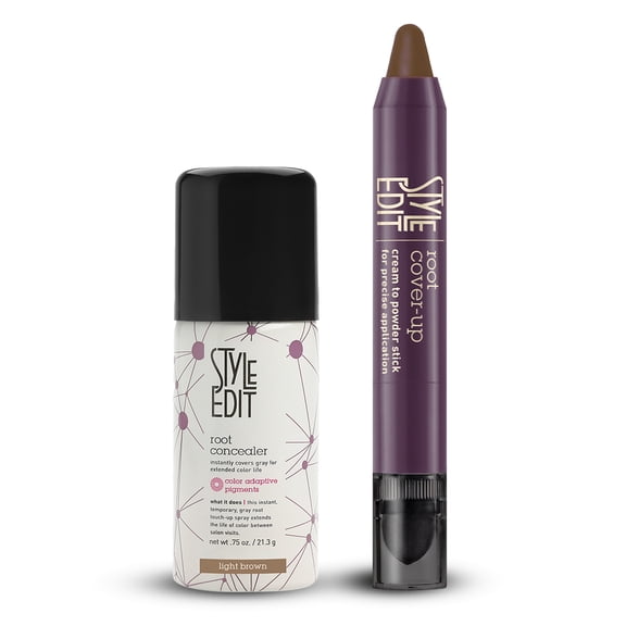 Style Edit Root Cover-Up Stick   Travel Sized Concealer Spray Light Brown 0.86 oz