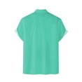 thumbnail image 3 of Camisas De Mezclilla Para Hombre Camisa para hombre Camisa de playa de manga corta holgada informal (Green, 4XL), 3 of 6