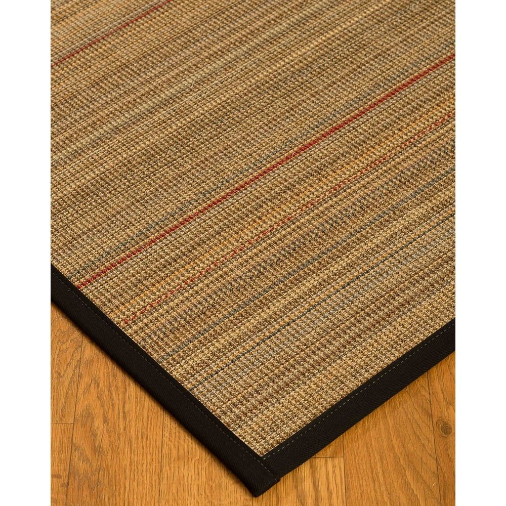 Natural Area Rugs Resort Custom Sisal Rug, 6' x 9', Black Border