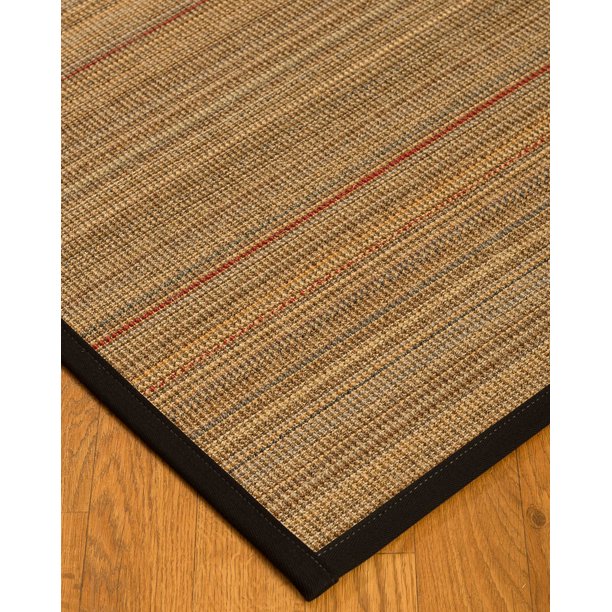 Natural Area Rugs Resort Custom Sisal Rug, 6' x 9', Black Border