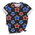 thumbnail image 5 of Cavosen Women Short Sleeve Tops Crew Neck Casual Patriotic Tee Red White and Blue Graphic Shirt Summer Loose Tops, 5 of 5
