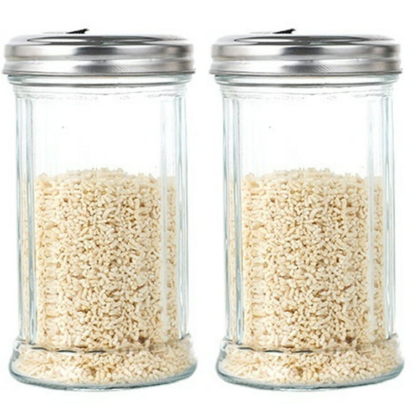 Seasoning Jars, Glass Sugar Shaker, Sugar Pourer, Pourer Dispenser for Coffee with Lid, Seasoning Bottle Sesame Sprinkle Bottle