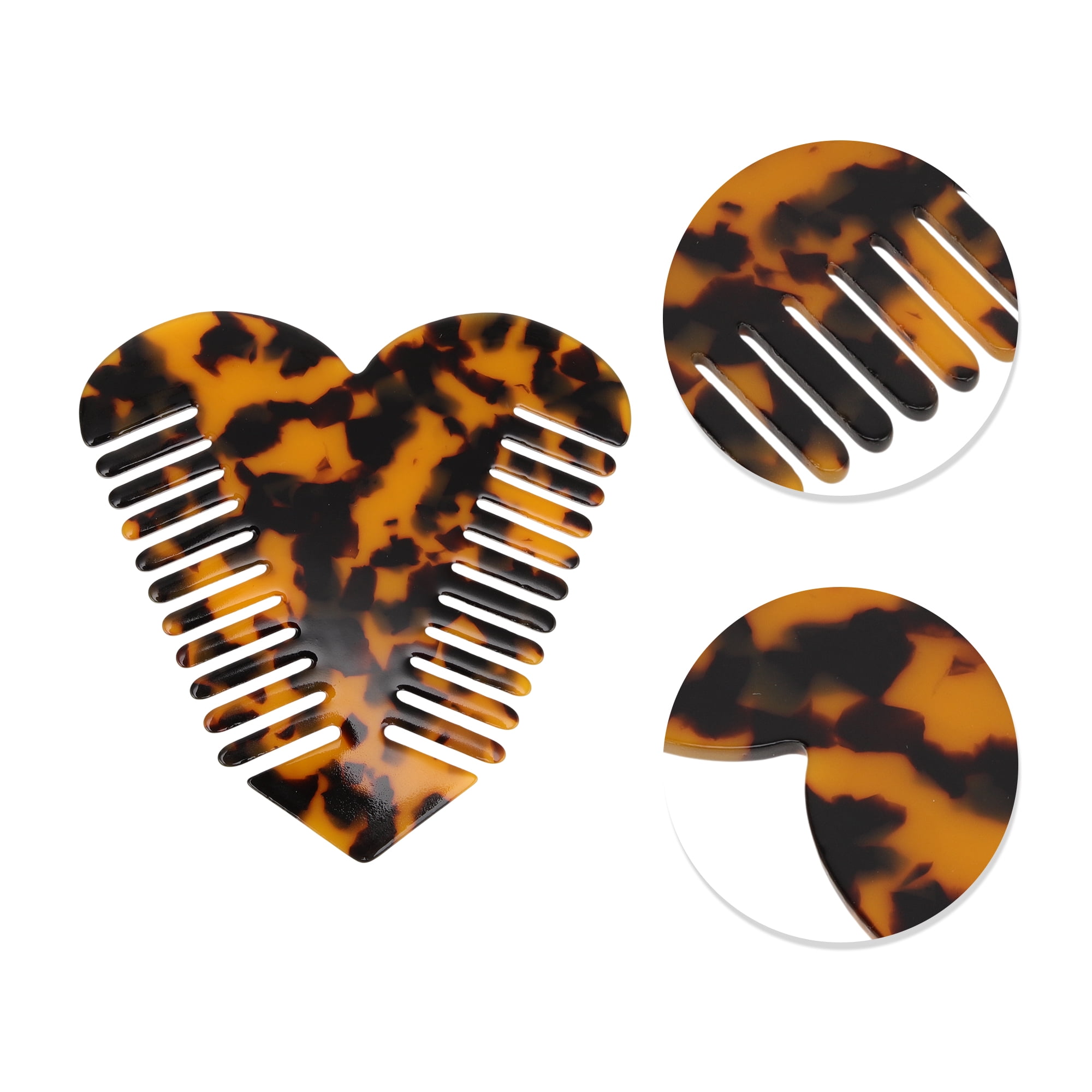 Unique Bargains 1 Pc Heart Shaped Hair Comb for Effortless Hair Care Styling Brown