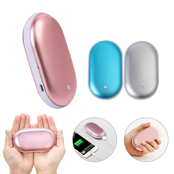 Myriann Rechargeable Hand Warmers Electric Hand Warmer Reusable Portable USB Hand Warmer Heater Battery Pocket Warmer-Silver