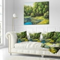 thumbnail image 3 of Designart Summer Day Lake in Forest - Landscape Printed Throw Pillow - 16x16, 3 of 5