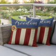 thumbnail image 4 of Independence Day Pillow Covers 2 Pack Freedom Red Blue Stripe Sunflower Pillowcase Waterproof Outdoor Throw Pillow Cover for Patio Garden Square Cushion 24”x24”, 4 of 9