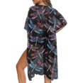 thumbnail image 5 of HELLHERO Loose Bathing Suit Cover Up for Resort Polyester Stylish Swim Coverup Dragonfly Silhouette, 5 of 6
