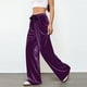 thumbnail image 5 of Pincandy Women's Solid Color Velour Pants - Elastic Waist, Loose Wide Leg Fit with Pockets, Luxurious & Comfortable for Loungewear & Daily Outings, 5 of 7