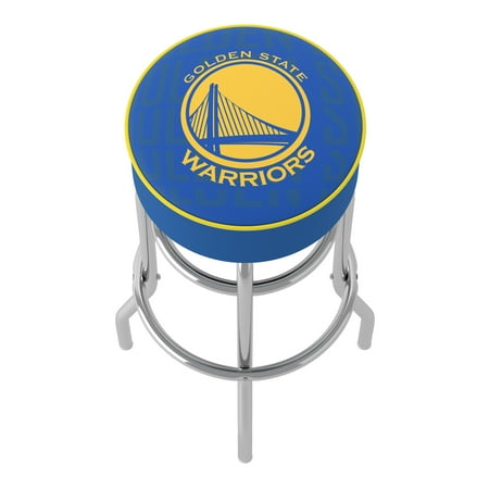 Golden State Warriors NBA City Padded Swivel Bar Stool - Blue, Gold