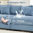 thumbnail image 5 of 117''x79'' Oversized Cloud Modular Sectional Sofa|Convertible Corduroy L Shaped Couch|Deep Seat|Extra-Wide Armrests|Ergonomic Design|Easy Assembly|for Living Room,Apartment,Office - Blue, 5 of 9