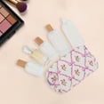 thumbnail image 4 of Unique Bargains 1 Pc Cartoon Print Bow Rose Style Drawstring Makeup Bag for Vacation Purple Polyester, 4 of 6