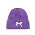 thumbnail image 1 of Gorros con lazo para mujer Otoño Invierno Gorros de punto cálidos Gorros de calavera suaves para actividades al aire libre, 1 of 5