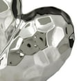 thumbnail image 4 of 12" x 11" Silver Porcelain Ceramic Dimensional Angled Origami Inspired Heart Sculpture with Faceted Exterior, by DecMode, 4 of 7