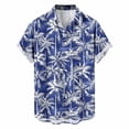thumbnail image 4 of Tisuna Casual Summer Shirts For Men Floral Print Short Sleeve Lapel Collar Tops Comfortable Leisure Men'S Button Down Hawaii Shirts Blue Size Xxxxl, 4 of 5