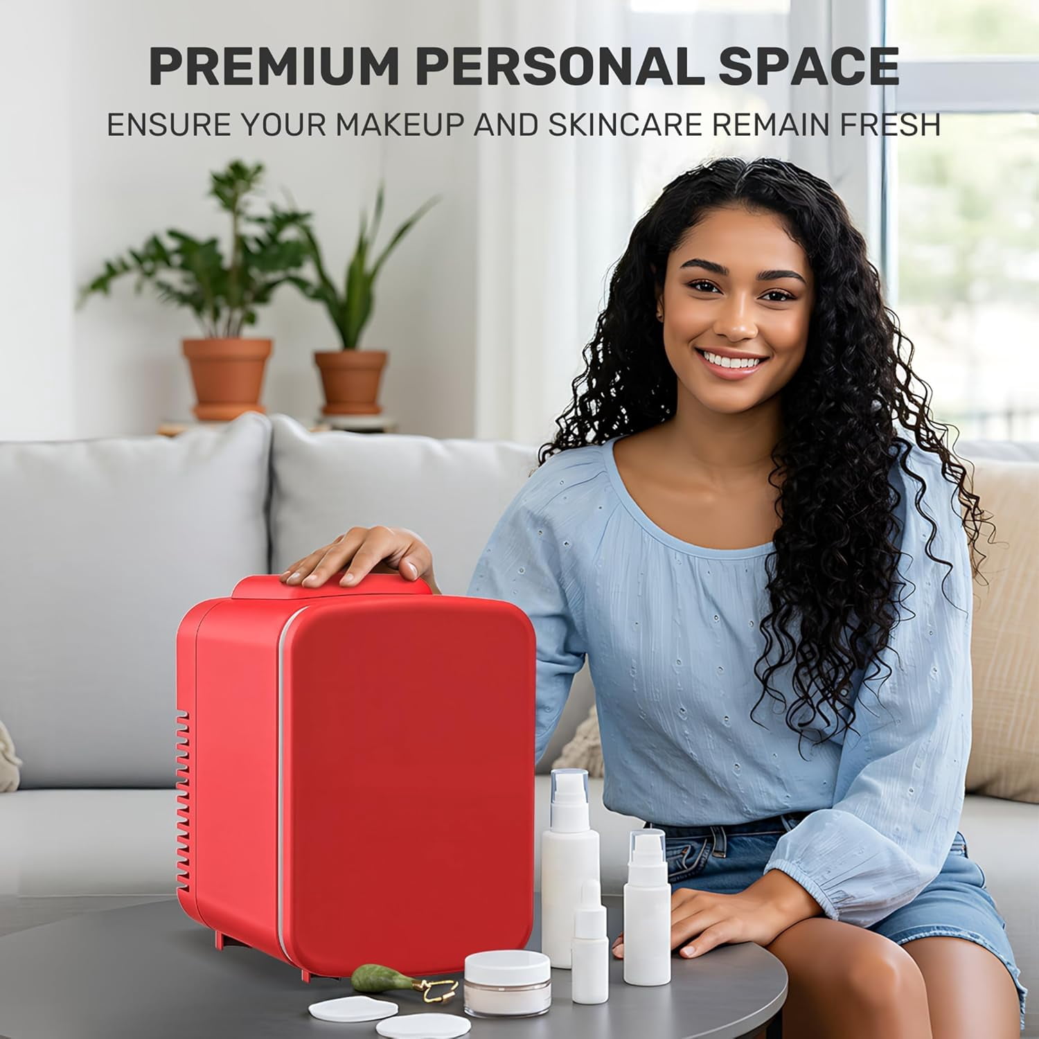 4L  Fridge Cooler and Warmer for Car, Office, Bedroom - Portable Beverage Refrigerator with  Power