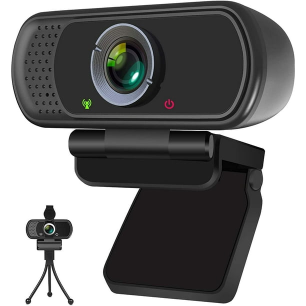 Webcam HD 1080P con obturador de privacidad y trípode, cámara web profesional con micrófono para PC Mac Laptop Videoconferencia