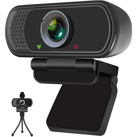 Webcam HD 1080P con obturador de privacidad y trípode, cámara web profesional con micrófono para PC Mac Laptop Videoconferencia