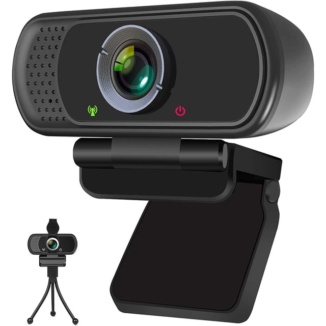 Webcam HD 1080P con obturador de privacidad y trípode, cámara web profesional con micrófono para PC Mac Laptop Videoconferencia