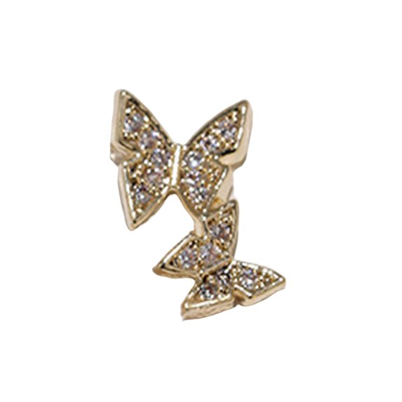 UDIYO Nail Art Ornament Vibrant Color Shiny Visual Effect Creative Shape Non-Fading Wide Application Decorative Metal Butterfly Nail Charms Manicure Art Ornament for Nail Salon