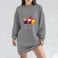 thumbnail image 2 of Pisexur Robes de Noël pour Femmes, Robe Chandail en Molleton à Col Rond Imprimé Verres de Vin Tendance, Robe de Fête Décontractée à Manches Longues, Robe de Vacances de Noël Mini Robe, 2 of 4