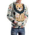 thumbnail image 5 of Cute Lion Floral Print 3d Sweatshirts Hoodie Fashion Casual Personality Men's Women Street Hoodie Pullovers Long Sleeve Comfortable Top, 5 of 6