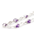 thumbnail image 5 of Galaxy Gold 14K Solid Gold 2.96 Carat Natural Diamond & Amethyst Tennis Bracelet for Women - White Gold Fine Jewelry, 5 of 6